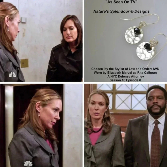 Worn On TV, Worn On SVU, Black Spinel, Hill Tribe Silver Hammered Disc - Picture 4 of 5